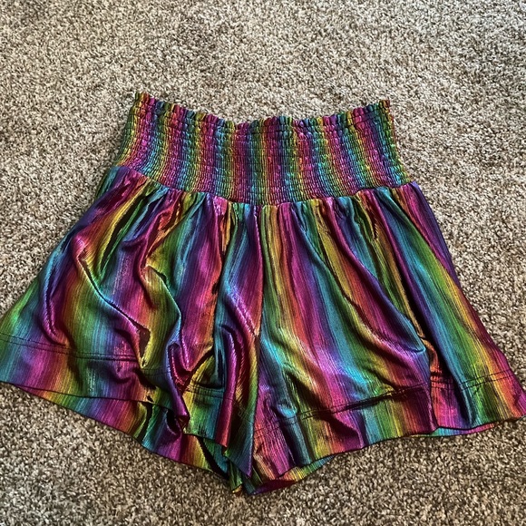 NWT Queen of Sparkles Rainbow Shorts - Picture 2 of 4